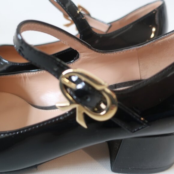 Womens Gianvito Rossi Black Patent Leather Mary Jane Pumps EU34 /US 4 - Picture 4 of 9